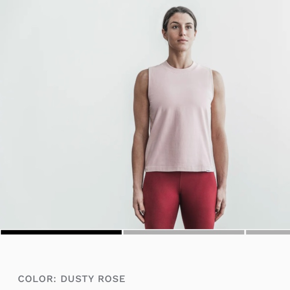 Nobull heavyweight sleeveless tank. Dusty rose. Medium.